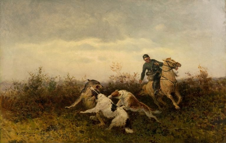 Chasse au loup avec Barzoï
